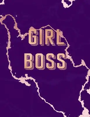 Girl Boss: Inspirational Quote Notebook, Lovely Purple Marble and Rose Gold - 8.5 x 11, 120 College Ruled Pages