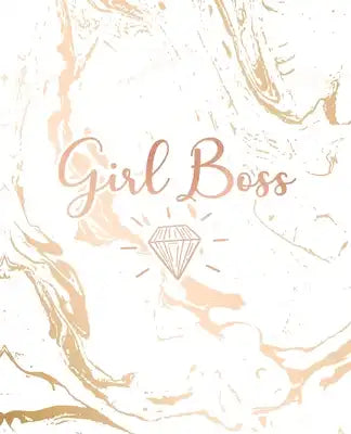 Girl Boss: Inspirational Quote Notebook, Classic White Marble and Rose Gold - 7.5 x 9.25, 120 College Ruled Pages