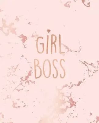 Girl Boss: Inspirational Quote Notebook, Trendy Pink Marble and Rose Gold - 7.5 x 9.25, 120 College Ruled Pages