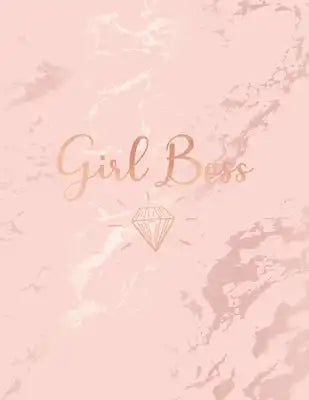 Girl Boss: Inspirational Quote Notebook, Soft Pink Marble and Rose Gold - 8.5 x 11, 120 Wide Ruled Pages
