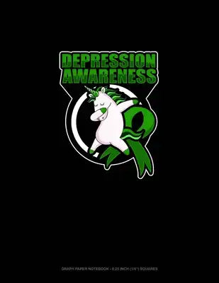 Depression Awareness Unicorn: Graph Paper Notebook - 0.25 Inch (1/4") Squares