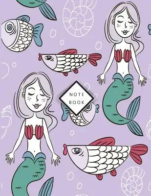Notebook: Mermaids on purple cover and Dot Graph Line Sketch pages, Extra large (8.5 x 11) inches, 110 pages, White paper, Sketc