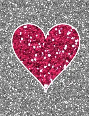 Glitter Heart Notebook - 5x5 Graph Paper: 200 Pages 8.5 x 11 School Student Teacher Office Love Valentine Teen Girl