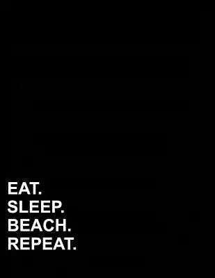 Eat Sleep Beach Repeat: Three Column Ledger Accounting Ledger Book, Accounting Ledger For Kids, Bookkeeping Ledger Sheets, 8.5" x 11", 100 pag