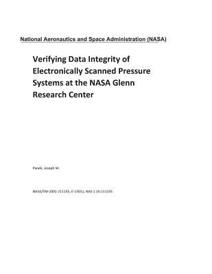 Verifying Data Integrity of Electronically Scanned Pressure Systems at the NASA Glenn Research Center