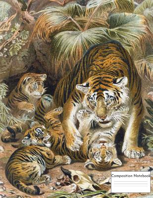Composition Notebook: Tiger Family - 8.5" x 11" - Wide Ruled - 100 pages / 50 sheets
