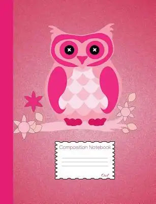 Owl Composition Notebook: Graph Paper Book to write in for school, take notes, for teen girls, students, teachers, homeschool, cute pink floral