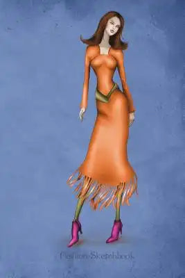 Fashion Sketchbook: Fashion Illustration in Blue, Fashion Croquis Templates for Designers