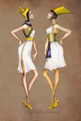 Fashion Sketchbook: Egyptian Queen Fashion Illustrations, Fashion Croquis Templates for Designers