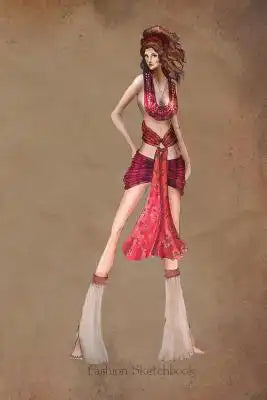 Fashion Sketchbook: Fashion Illustration in Tribal Dress, Fashion Croquis Templates for Designers