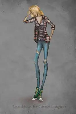 Sketchbook for Fashion Designers: Grunge Style Fashion Illustration, Fashion Croquis Templates