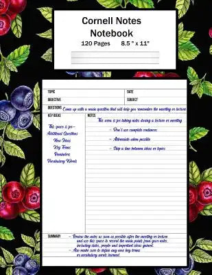 Cornell Notes Notebook: Note Taking System, For Students, Writers, Meetings, Lectures Large Size 8.5 x 11 (21.59 x 27.94 cm), Durable Matte Wi