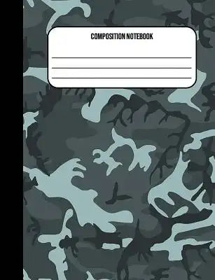 Composition Notebook: Camouflage Teal Army 100 Ruled Pages (7.44 x 9.69)