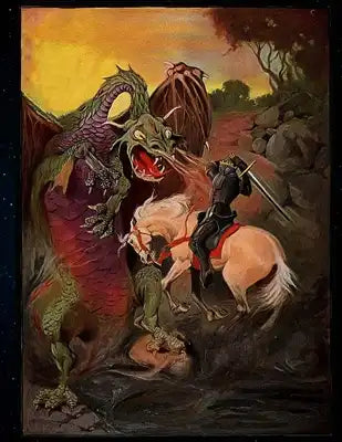Dragon Journal: 8.5 x 11 Vintage fantasy art cover journal / notebook /diary, 150 lined college ruled pages, dragon medieval softcover
