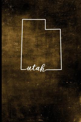 Utah: 6" x 9" - 128 Pages: Utah State Silhouette Hand Lettering Cursive Script Design on Soft Matte Cover - Notebook, Diary,