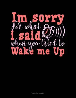 Im Sorry for What I Said When You Tried to Wake Me Up: 3 Column Ledger