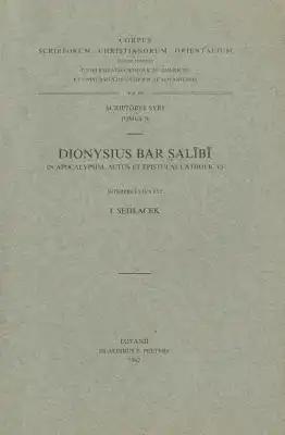 Dionysii Bar Salibi Commentarii in Evangelia, II: (Syr. II, 99), T.