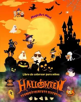 Halloween terroríficamente divertido Libro de colorear Adorables escenas de terror para disfrutar de Halloween: Increíble colección de alegres escenas