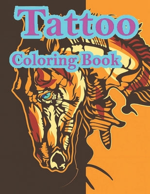 Tattoo Coloring Book: Modern and comfortable tattoo with animal, sugar skull, rose is a beautiful design
