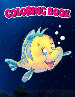 Coloring Book: The Little Mermaid Flounder Bubbles, Children Coloring Book, 100 Pages to Color