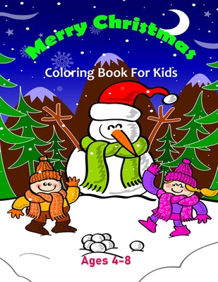 Merry Christmas Coloring Book For Kids Ages 4-8: 50 unique designs of popular Christmas themes: Santa Claus, Ornament, Sleigh, Bell, Stocking, Reindee