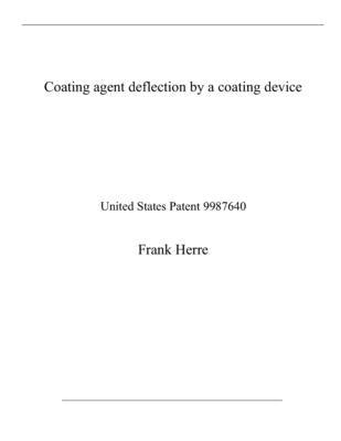 Coating agent deflection by a coating device: United States Patent 9987640