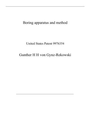Boring apparatus and method: United States Patent 9976354