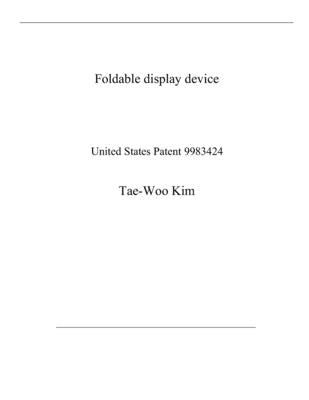 Foldable display device: United States Patent 9983424