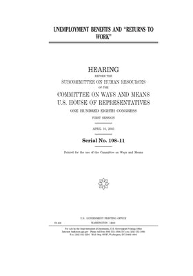 Unemployment benefits and "returns to work"